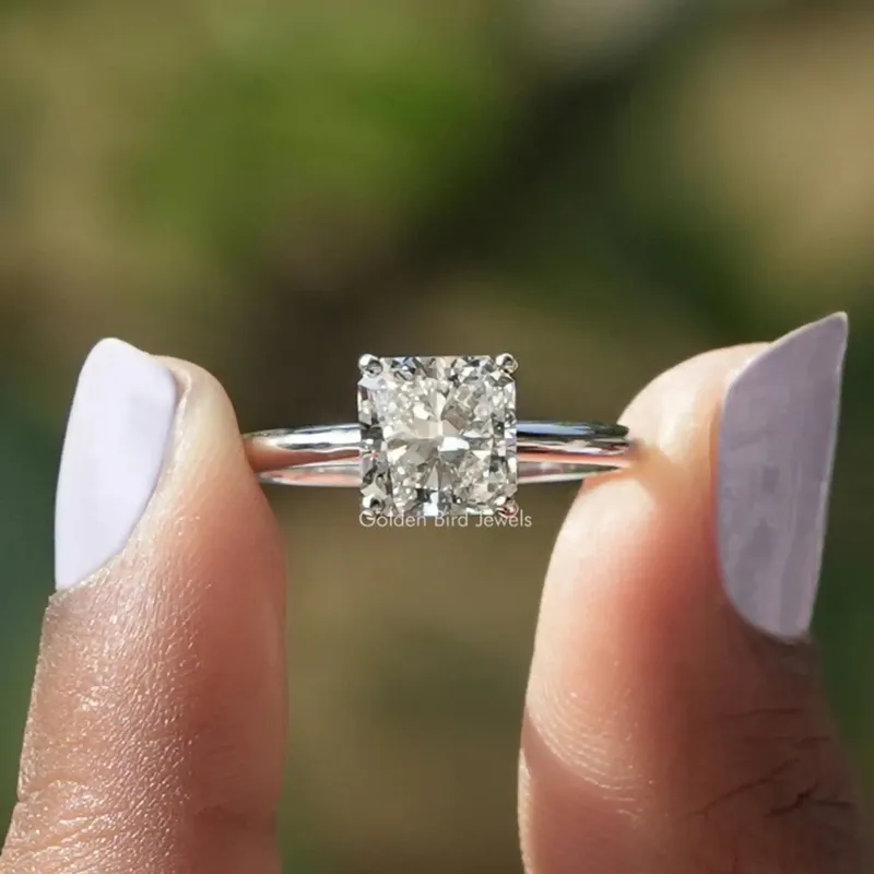 Square Radiant Cut Lab Diamond Solitaire Ring engagement ring