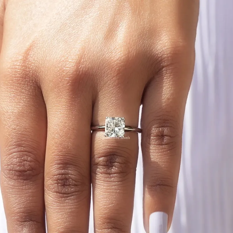 Square Radiant Cut Lab Diamond Solitaire Ring view 8