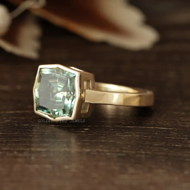 Step Cut Cushion Cut Moissanite Engagement Ring view 4