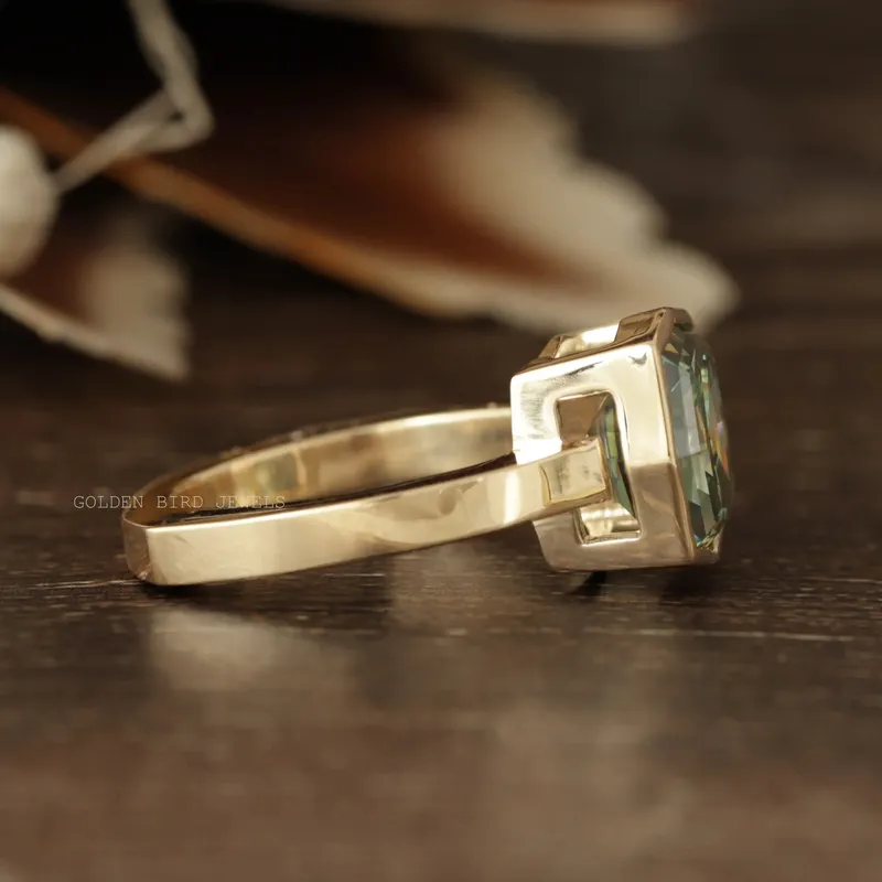 Step Cut Cushion Cut Moissanite Engagement Ring view 8