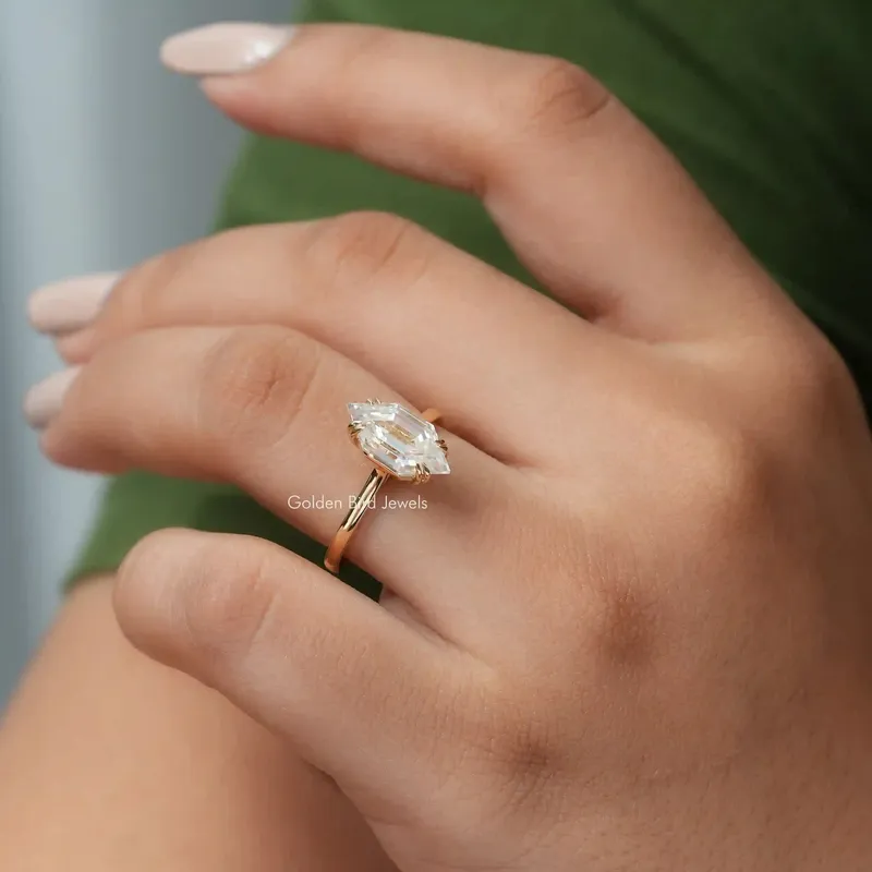 Step Cut Dutch Marquise Moissanite Ring view 7
