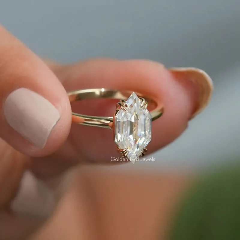 Step Cut Dutch Marquise Moissanite Ring engagement ring