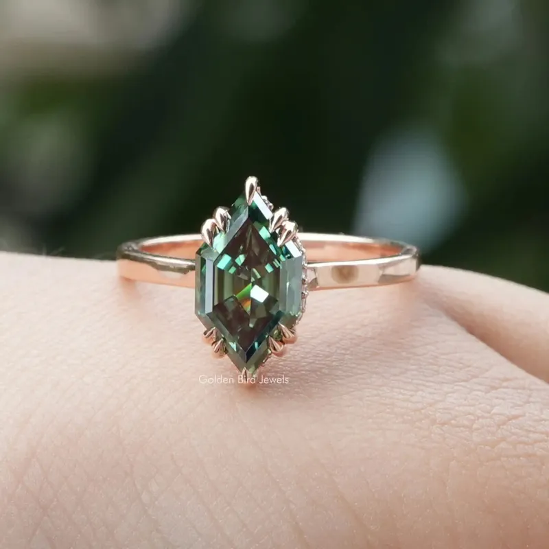 Step Cut Dutch Marquise Moissanite Solitaire Ring view 2