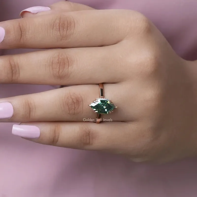 Step Cut Dutch Marquise Moissanite Solitaire Ring view 6