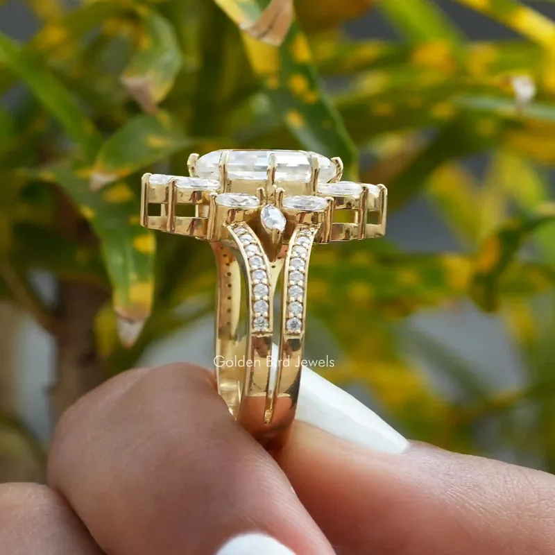 Step Cut Marquise Moissanite Engagement Ring view 7