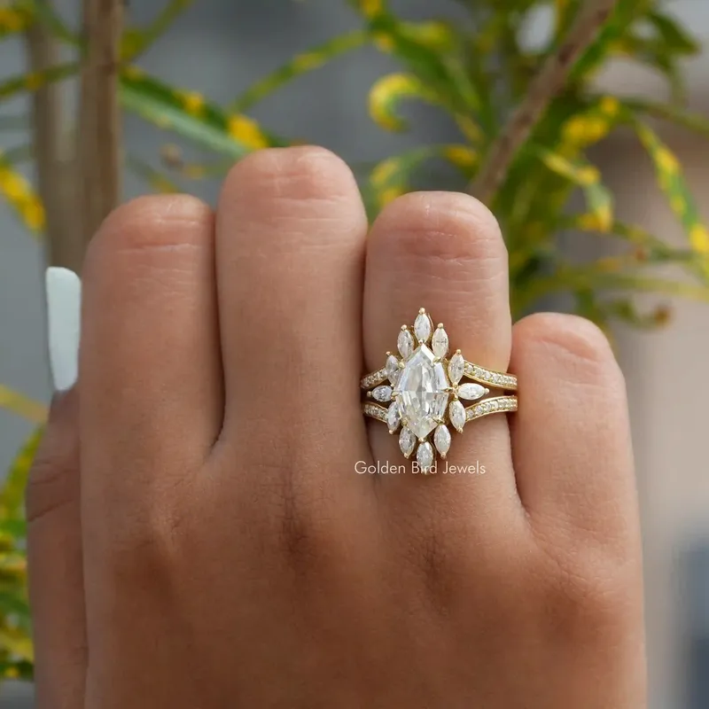Step Cut Marquise Moissanite Engagement Ring view 2