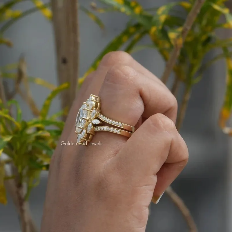 Step Cut Marquise Moissanite Engagement Ring view 8