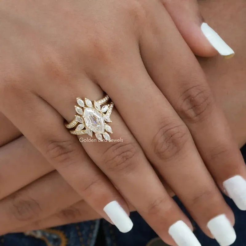 Step Cut Marquise Moissanite Engagement Ring view 3