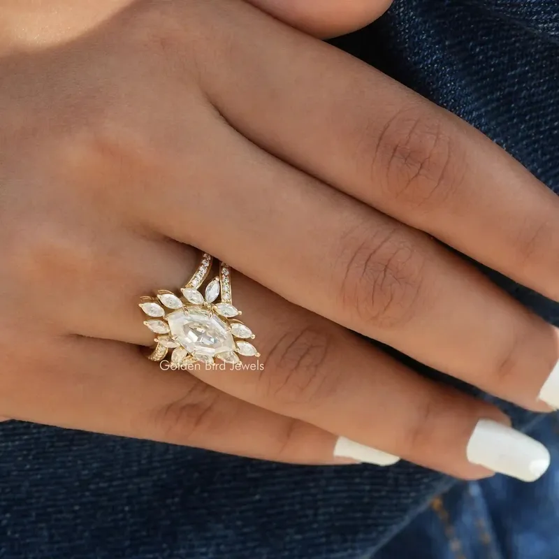 Step Cut Marquise Moissanite Engagement Ring view 6