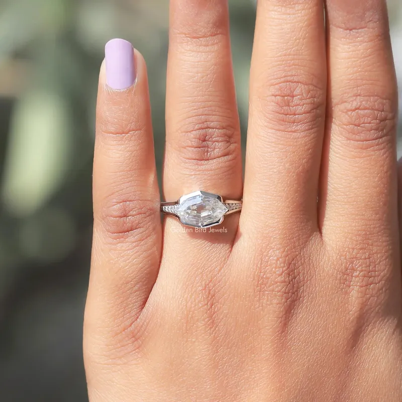 Step Cut Marquise Moissanite Eternity Bridal Ring vy 4