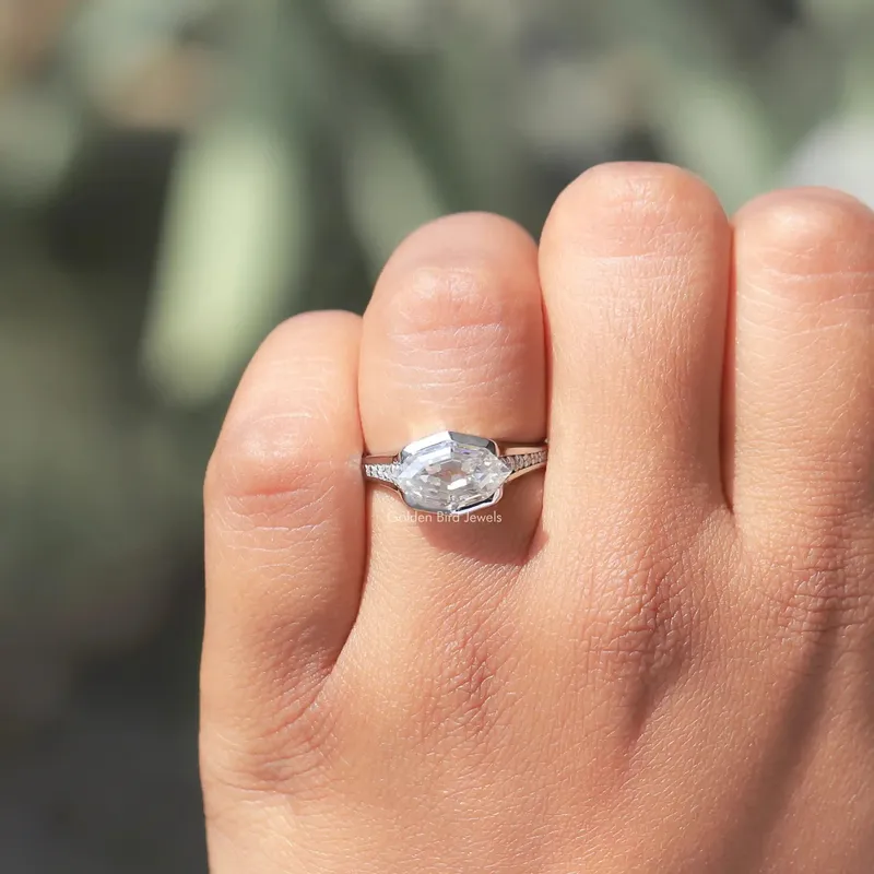 Step Cut Marquise Moissanite Eternity Bridal Ring vy 5