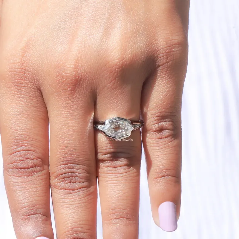 Step Cut Marquise Moissanite Eternity Bridal Ring vy 7