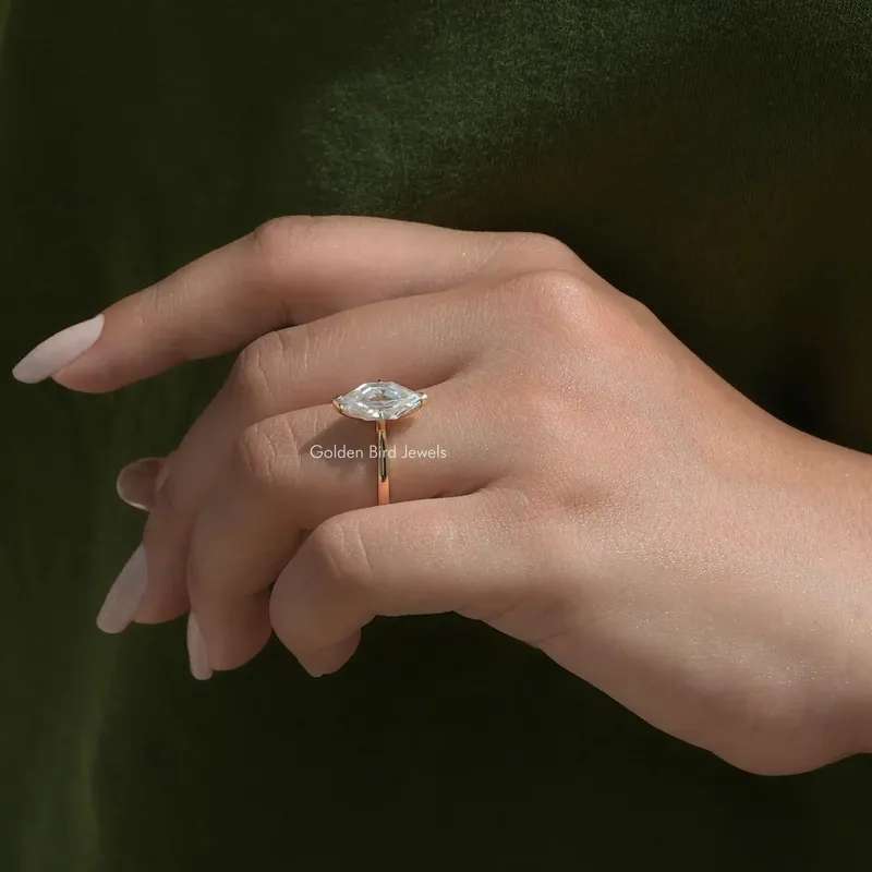 Step Cut Moissanite Dutch Marquise Ring vy 7