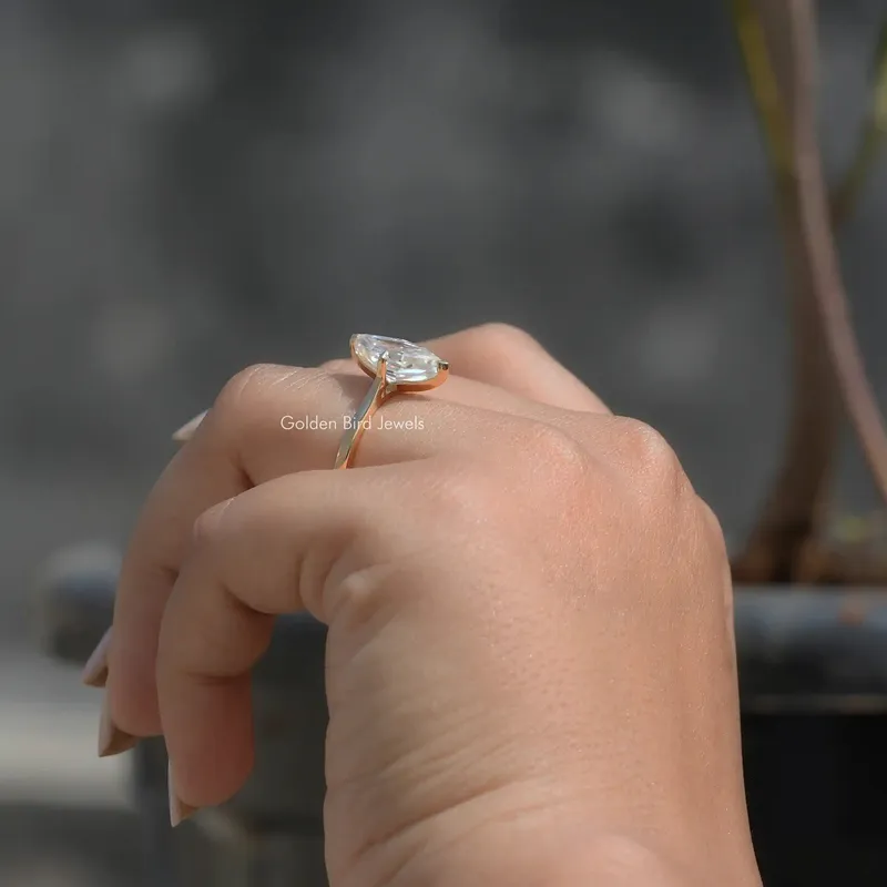 Step Cut Moissanite Dutch Marquise Ring vy 8