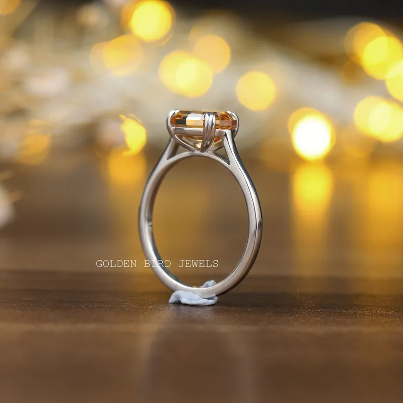 Step Cut Oval Double Prong Solitaire Ring view 8