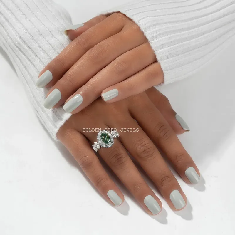 Step Cut Oval Moissanite Proposal Ring view 3