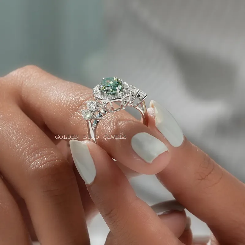 Step Cut Oval Moissanite Proposal Ring view 7