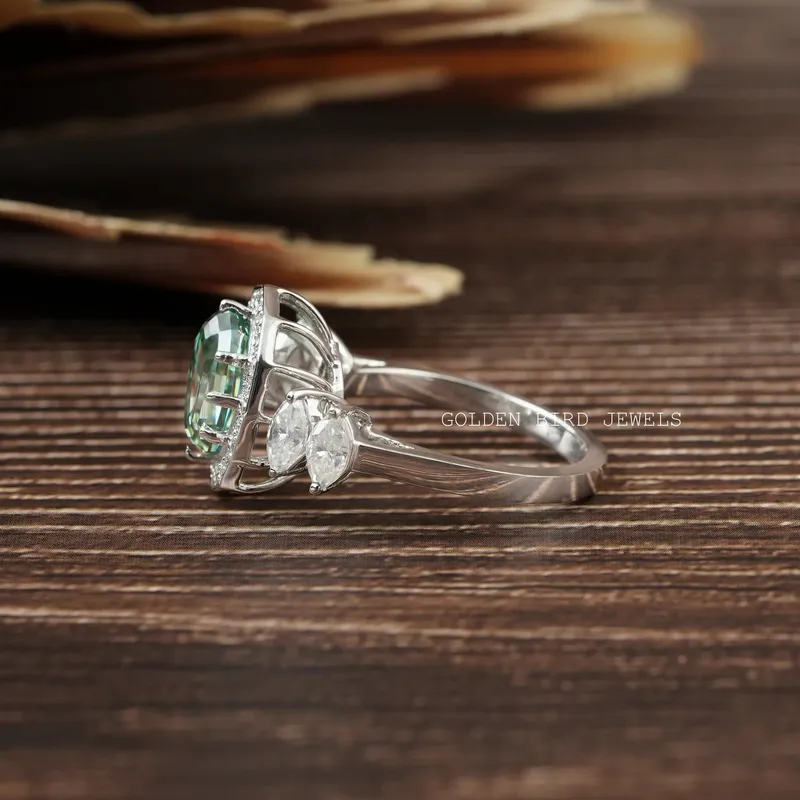 Step Cut Oval Moissanite Proposal Ring view 8