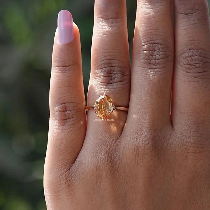 Step Cut Oval Moissanite Wedding Ring vy 4