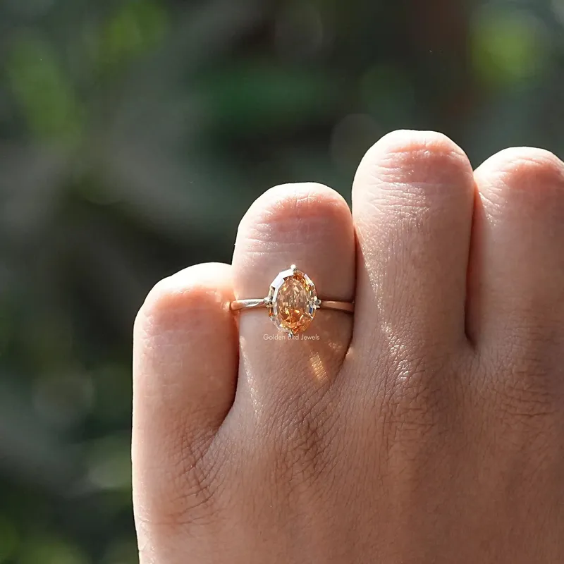 Step Cut Oval Moissanite Wedding Ring vy 5