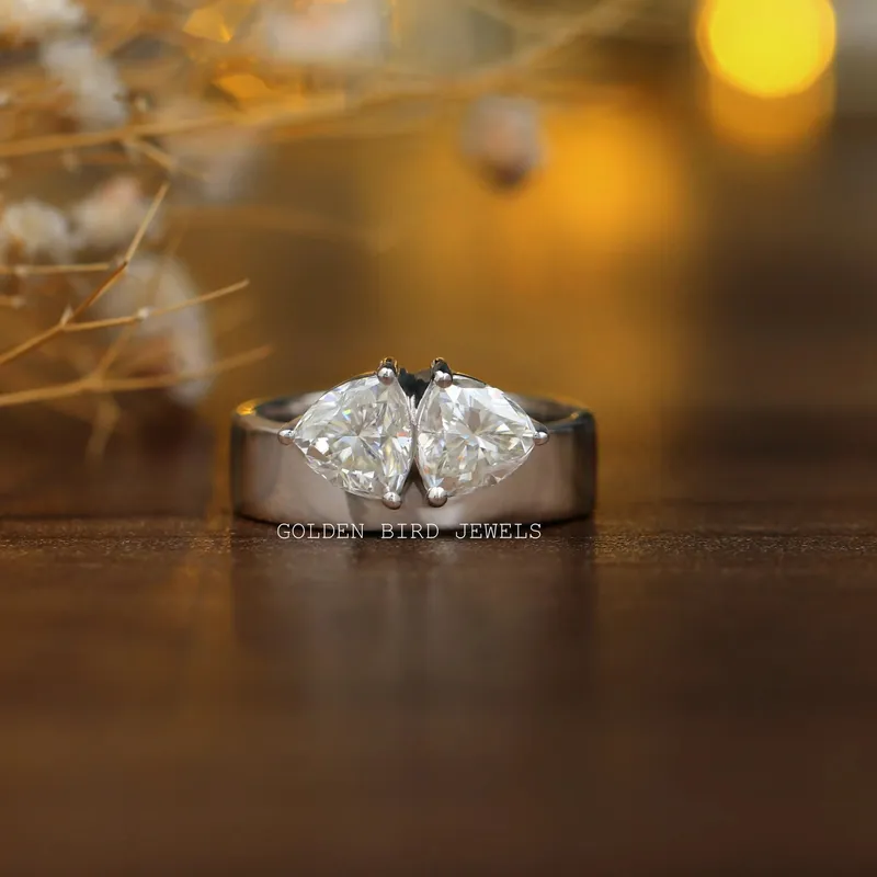 Trillion Cut Two Stone Moissanite Engagement Ring engagement ring