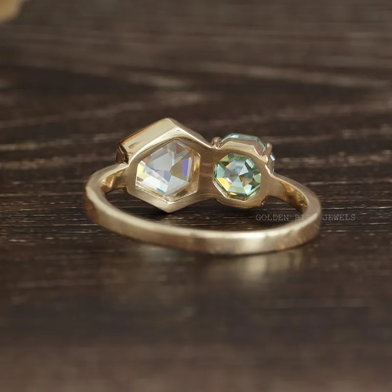 Unique Style Moissanite Toi Et Moi Engagement Ring vy 10