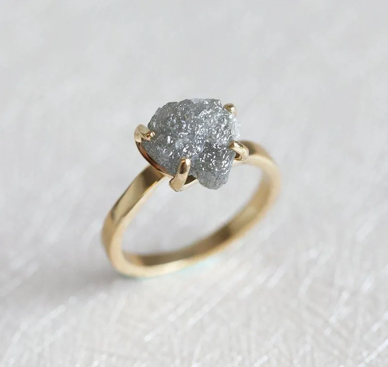 Grey Diamond Ring, Rough Diamond Ring view 5