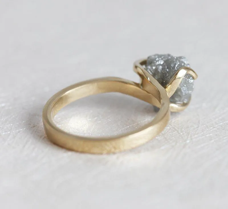 Grey Diamond Ring, Rough Diamond Ring view 6