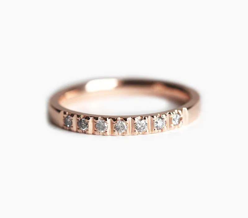 GREY DIAMONDS WEDDING RING, GREY DIAMOND BAND view 2