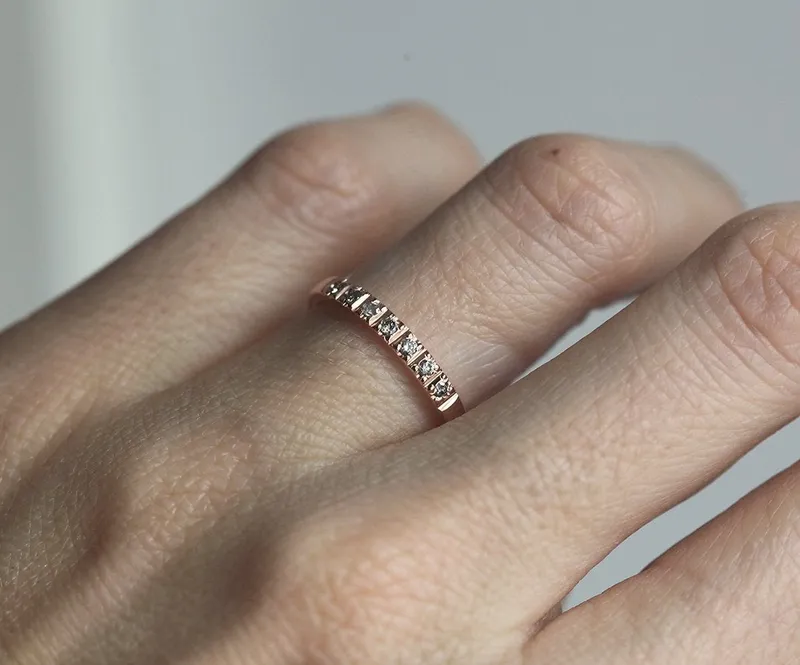 GREY DIAMONDS WEDDING RING, GREY DIAMOND BAND view 3