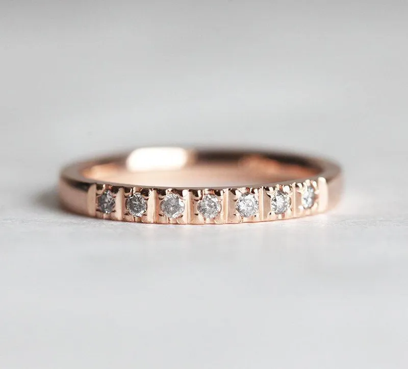 GREY DIAMONDS WEDDING RING, GREY DIAMOND BAND view 4