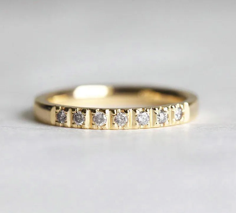 GREY DIAMONDS WEDDING RING, GREY DIAMOND BAND view 6