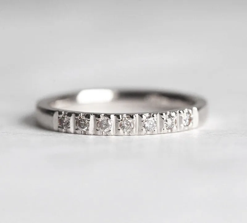 GREY DIAMONDS WEDDING RING, GREY DIAMOND BAND view 7