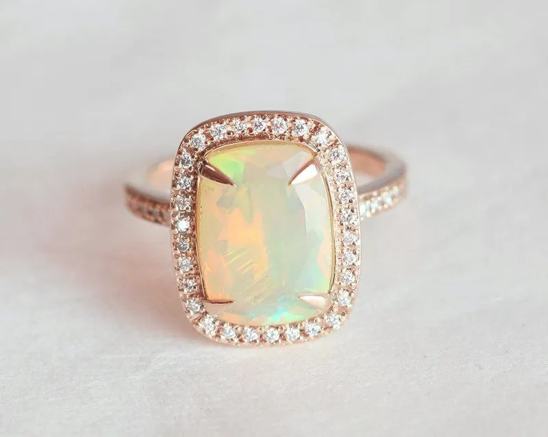 Gwyneth Cushion Opal Ring view 6