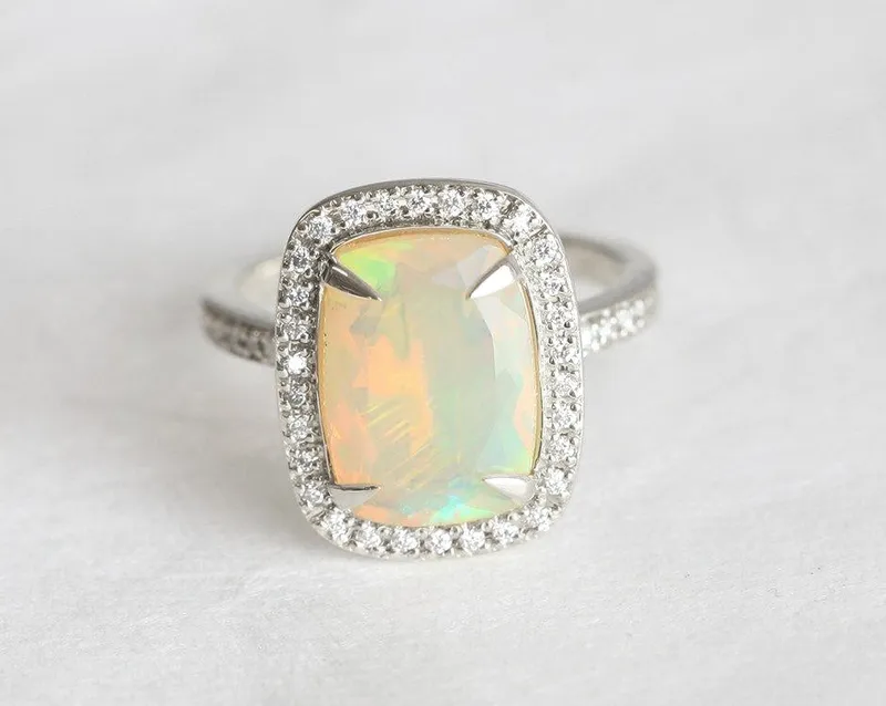 Gwyneth Cushion Opal Ring view 7