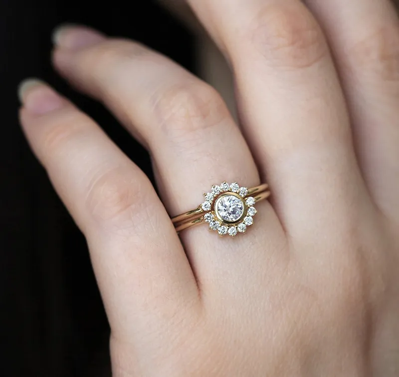 Half Carat Diamond Ring Set view 2