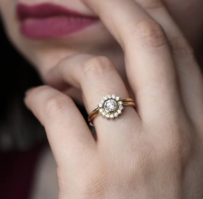 Half Carat Diamond Ring Set view 4