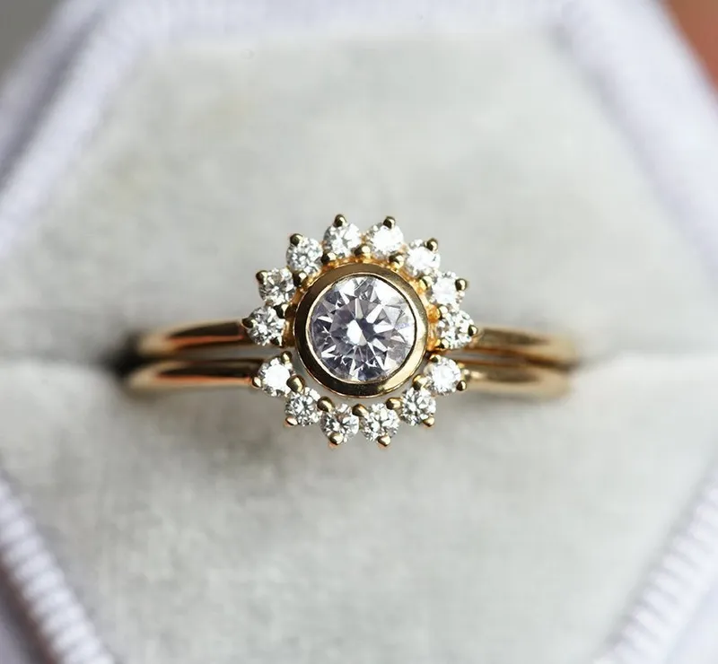 Half Carat Diamond Ring Set view 6