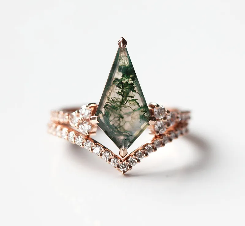 Half Eternity Diamond Chevron Wedding Ring vy 2