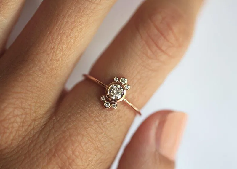 Halo Diamond Ring, Halo Diamond Engagement Ring view 2