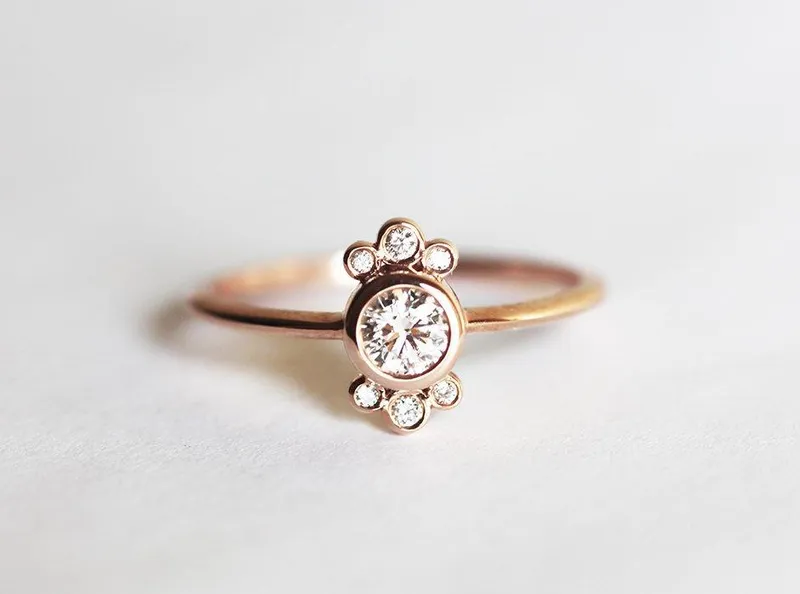 Halo Diamond Ring, Halo Diamond Engagement Ring view 3