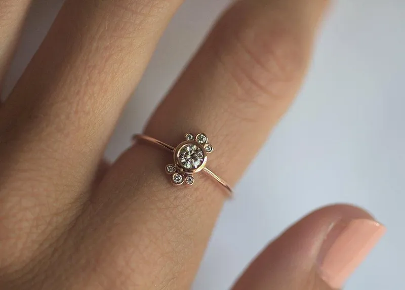 Halo Diamond Ring, Halo Diamond Engagement Ring view 4
