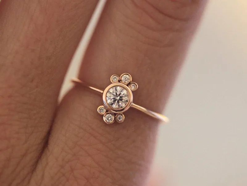 Halo Diamond Ring, Halo Diamond Engagement Ring view 5
