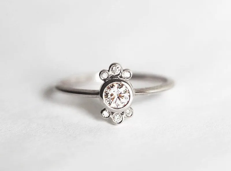 Halo Diamond Ring, Halo Diamond Engagement Ring view 7