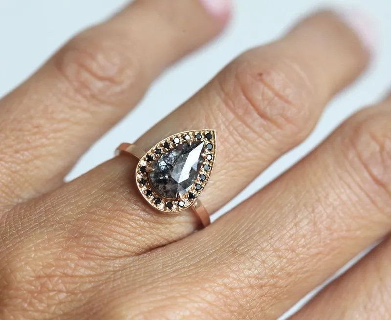Hannah Salt & Pepper Diamond Ring vy 4