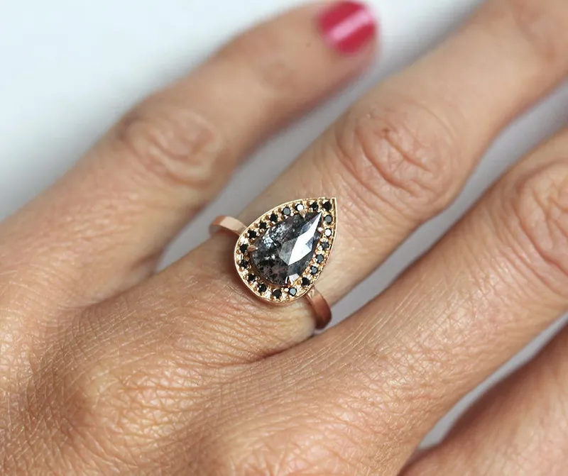 Hannah Salt & Pepper Diamond Ring vy 7