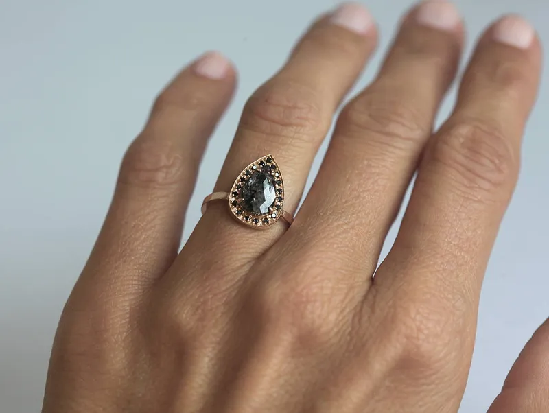 Hannah Salt & Pepper Diamond Ring vy 9
