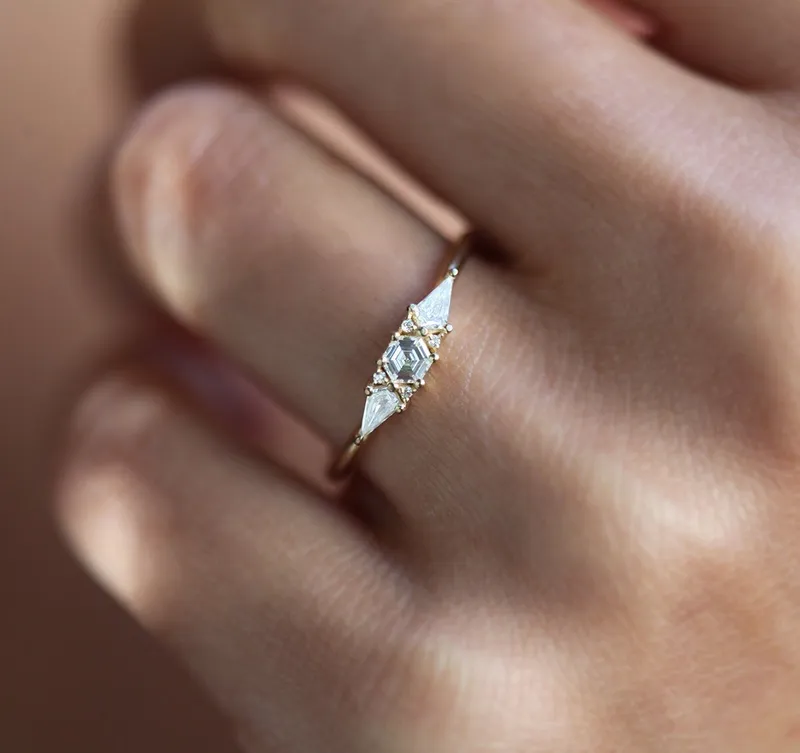 HARMONY HEXAGON DIAMOND RING vy 2