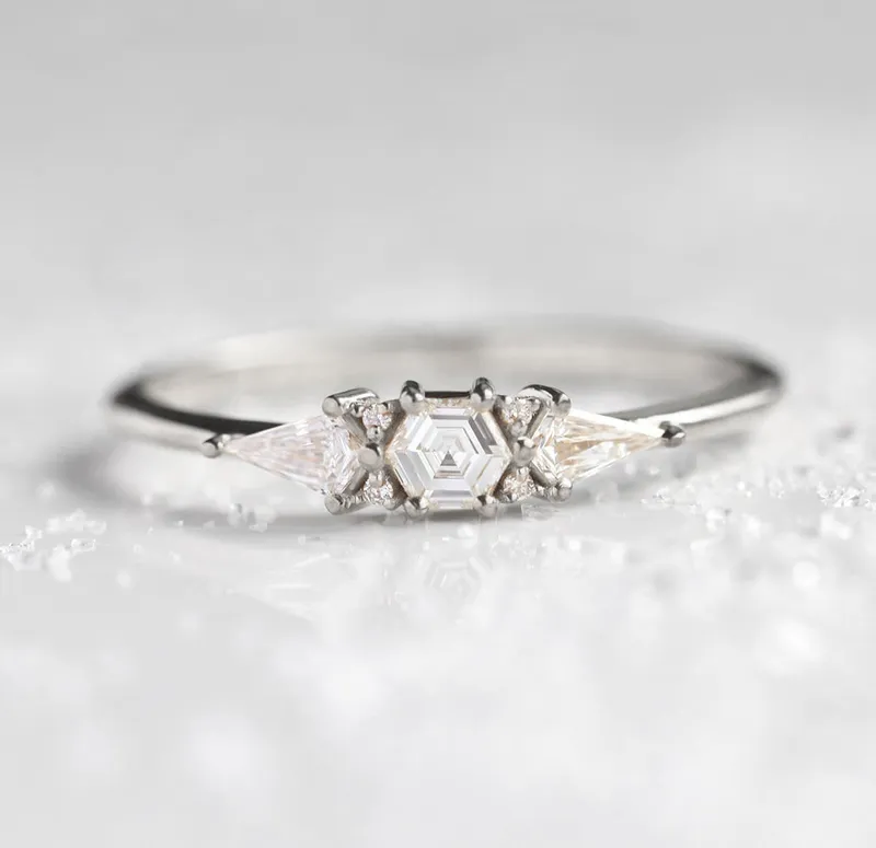 HARMONY HEXAGON DIAMOND RING vy 4