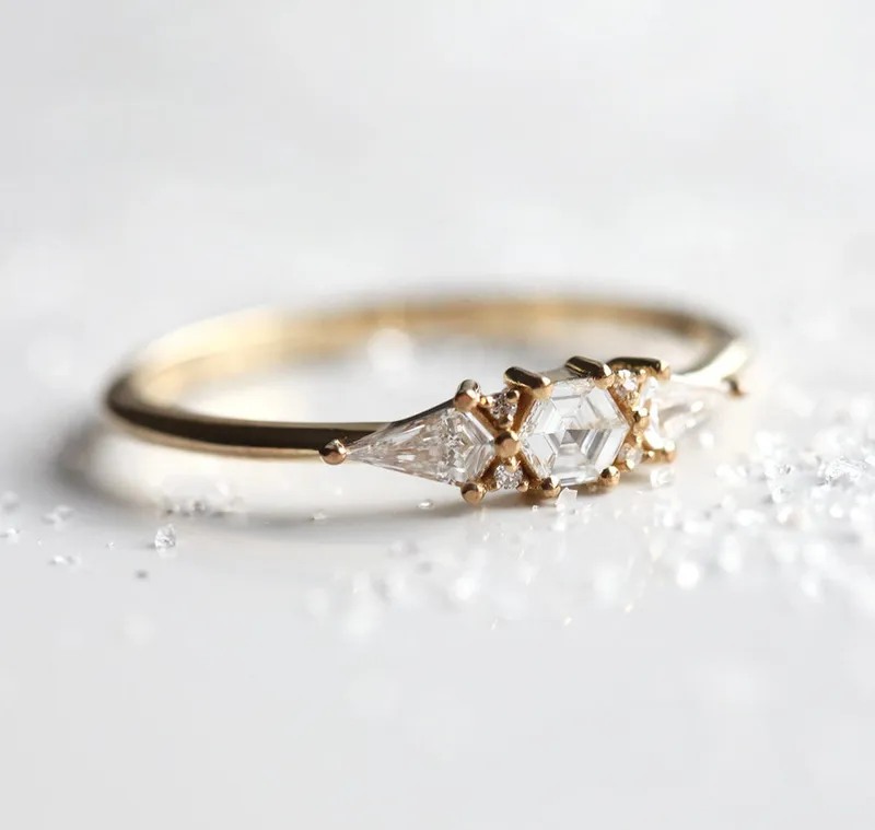 HARMONY HEXAGON DIAMOND RING vy 6